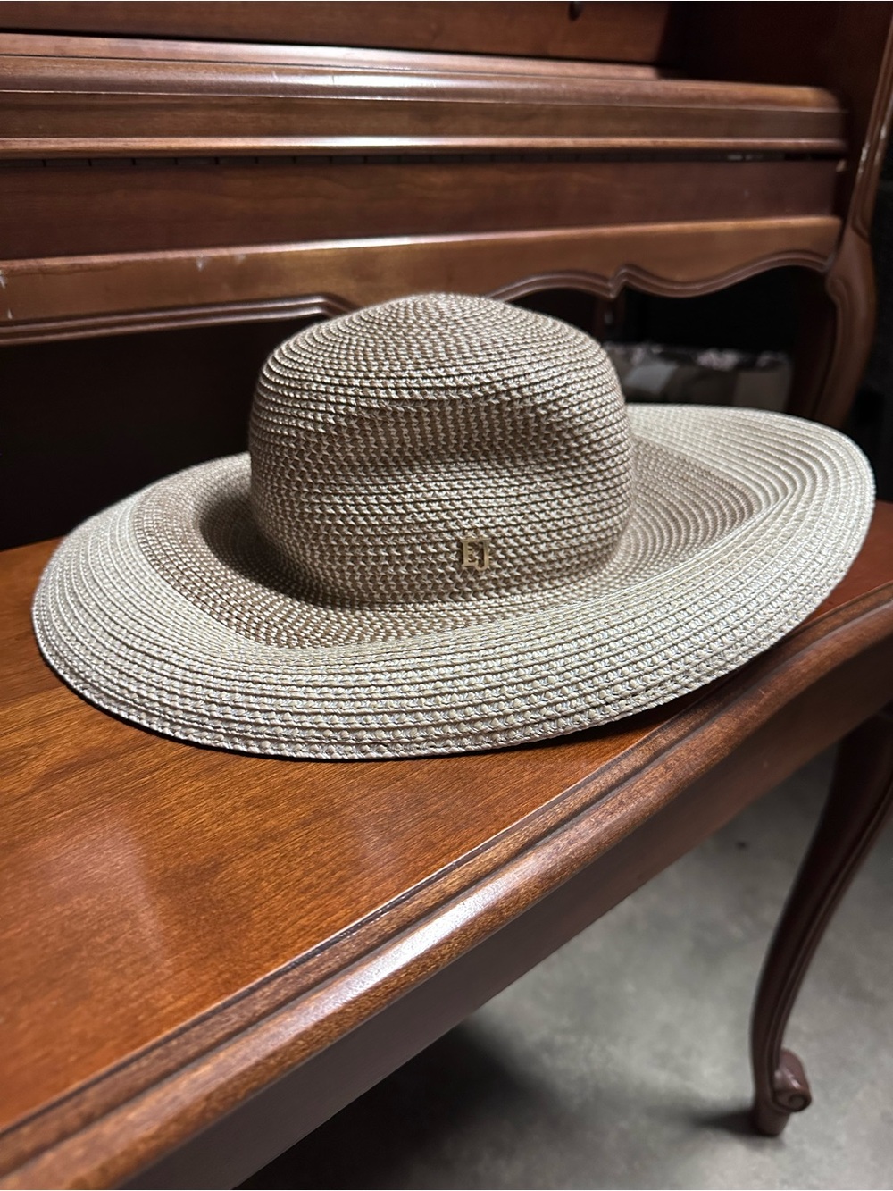 Eric Javits Woven Sun Hat UPF50 - Beige and Taupe - Picture 2 of 7